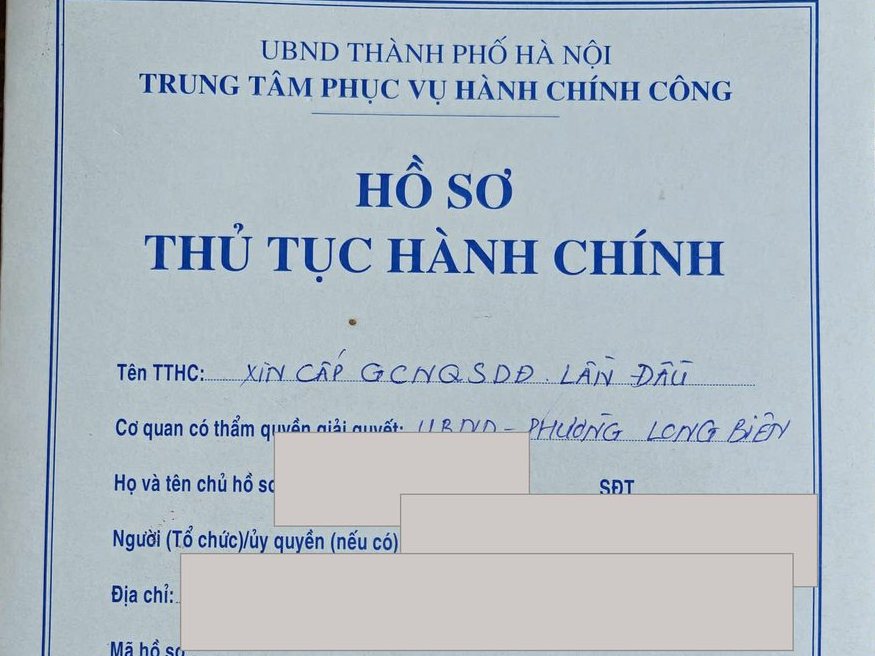Hồ sơ xin cấp sổ lần đầu — Hồ sơ đề nghị cấp Giấy chứng nhận lần đầu, giải quyết tại UBND phường Long Biên.
